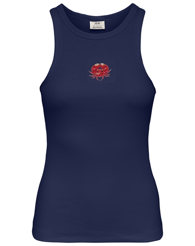 JDY - JDYTulle Life Pearl Tank Top - Medieval Blue